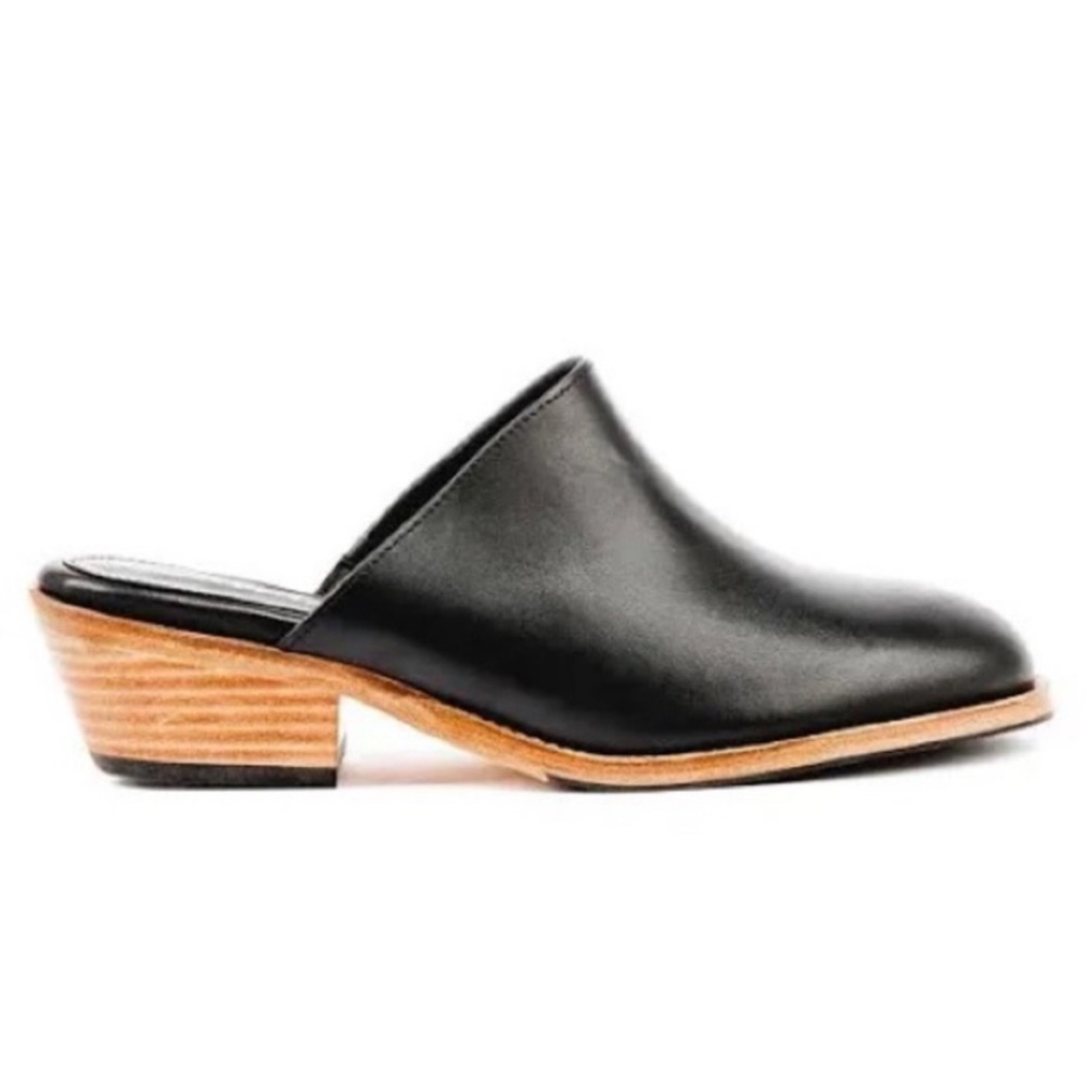 Patina Portland Leather Goods Almost Perfect Closed Toe Mules Shoes Black 9.5 - Picture 3 of 16